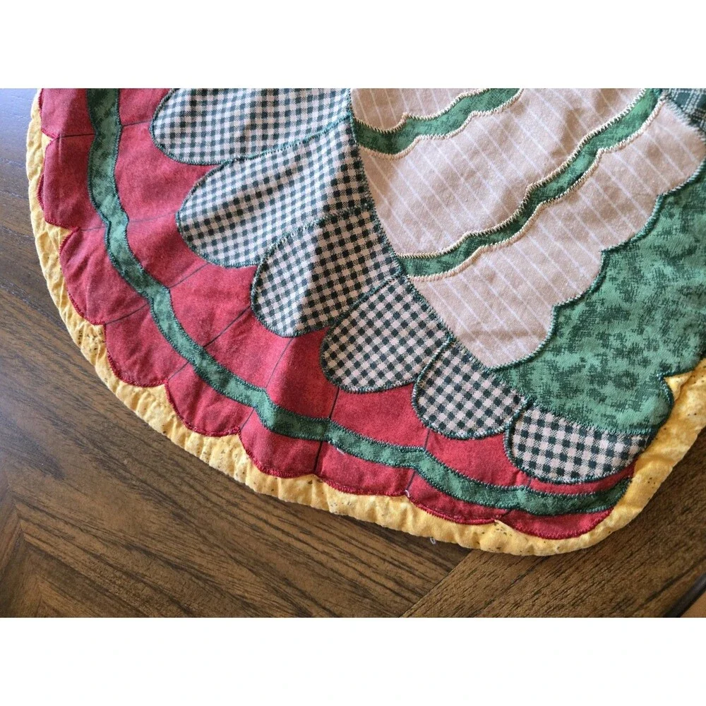 Vintage Thanksgiving Turkey Quilted Placemats Set of 2 Primitive Country Fall